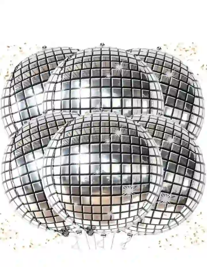 بالونات فويل هليوم ديسكو لون فضي لجميع انواع الحفلات